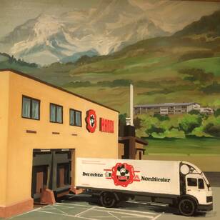 Pians company building 1970 painting Handl Tyrol