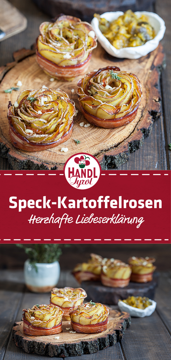 Kartoffel-Rosen mit Tiroler Speck mit Kräuter-Dip - HANDL TYROL Kartoffel-Rosen mit Tiroler Speck mit Kräuter-Dip - HANDL TYROL