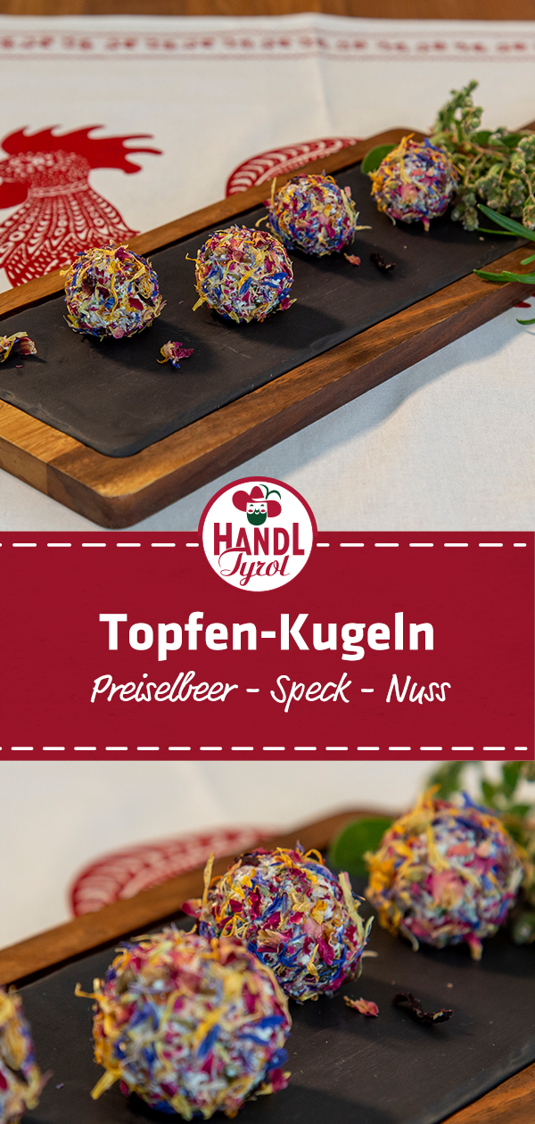 Preiselbeer-Speck-Nuss-Kugeln mit Ziegentopfen - HANDL TYROL Preiselbeer-Speck-Nuss-Kugeln mit Ziegentopfen - HANDL TYROL