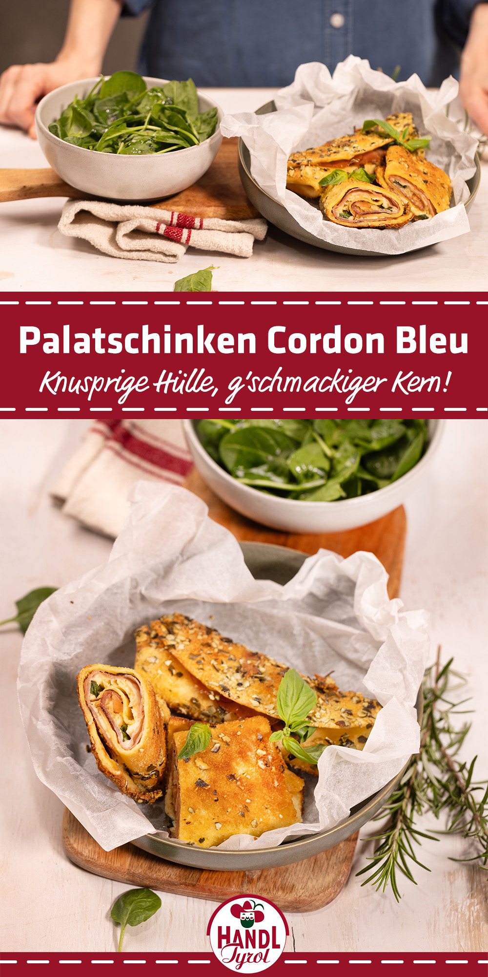 Tiroler Palatschinken Cordon Bleu mit Schinkenspeck - HANDL TYROL