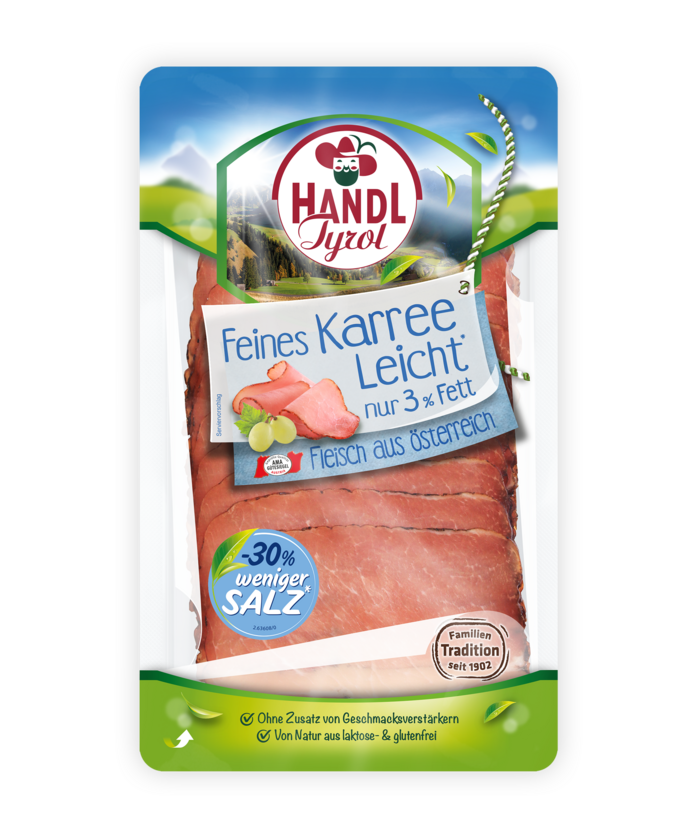 Feines Karree Leicht Salzreduziert 3% Fett 70g Handl Tyrol