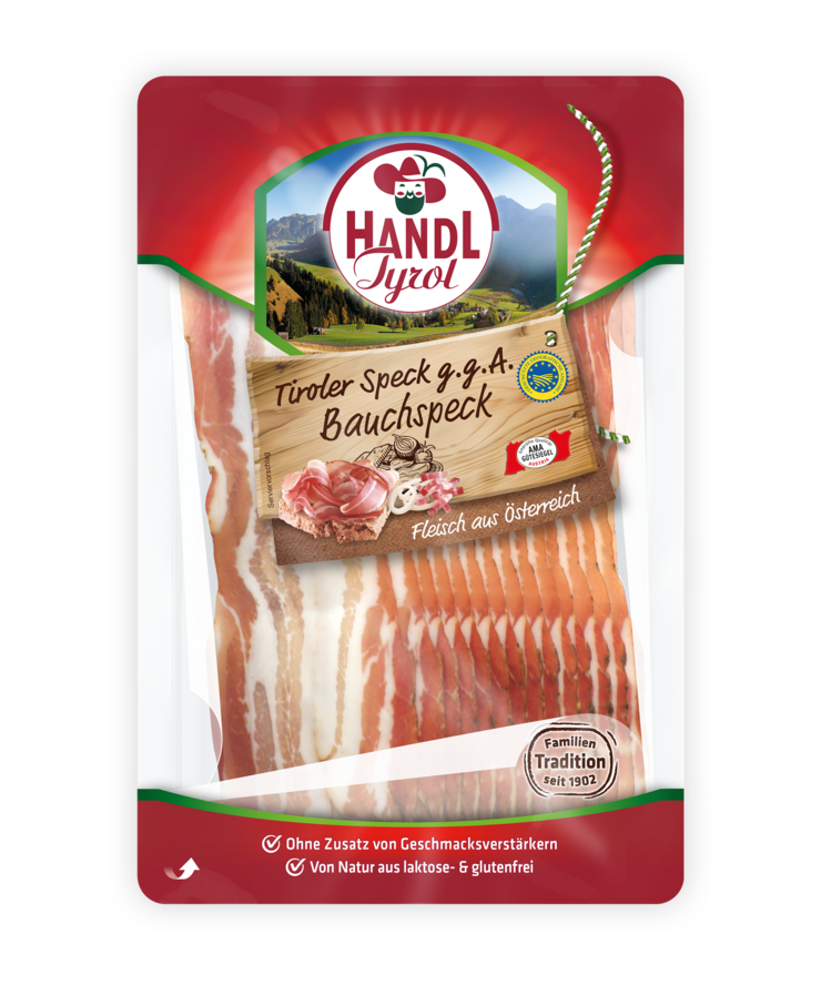 Tiroler Speck g.g.A. Bauchspeck AMA 100g Handl Tyrol